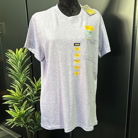 Ariat Rebar Workwear Cotton Strong pre-shrunk, pen pocket,logo,short sleeve tee - Picture 1 of 10
